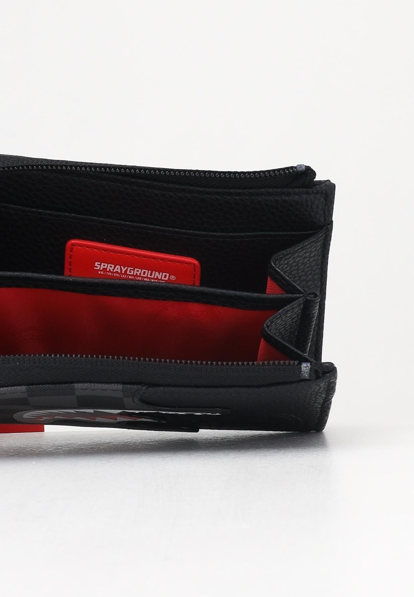 SPRAYGROUND Portafoglio Doppia Grafica In pelle Nero e Grigio