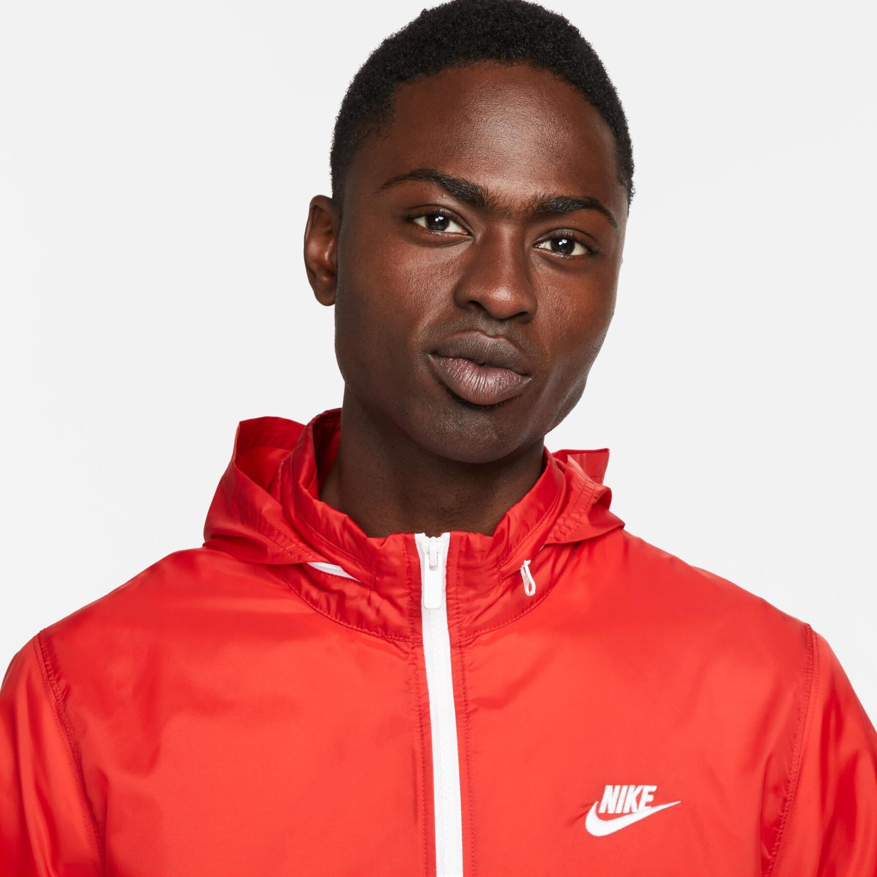 NIKE Tuta Leggera In Microfibra Con Zip Rossa