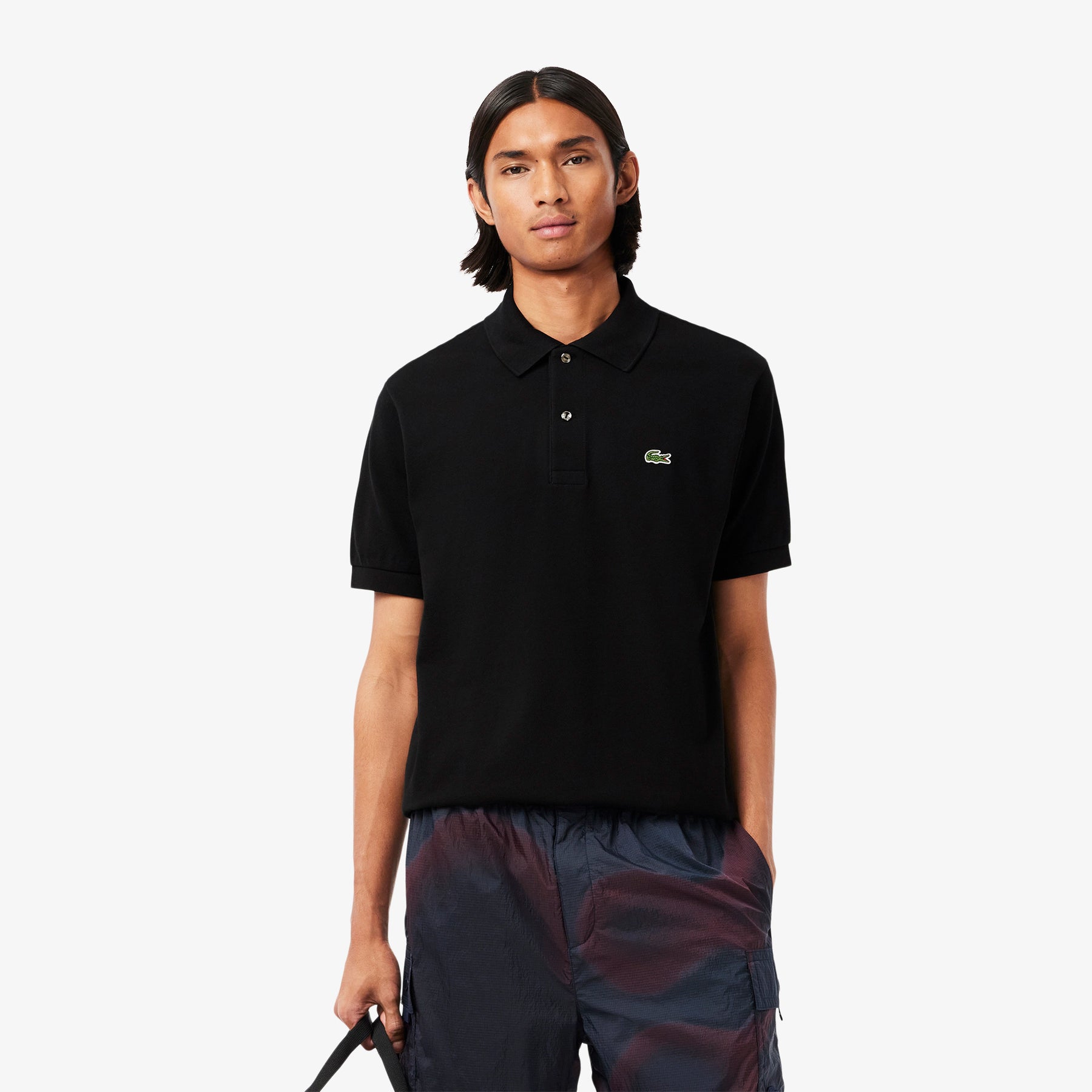 LACOSTE Polo Classica in Piqué di Cotone Nera
