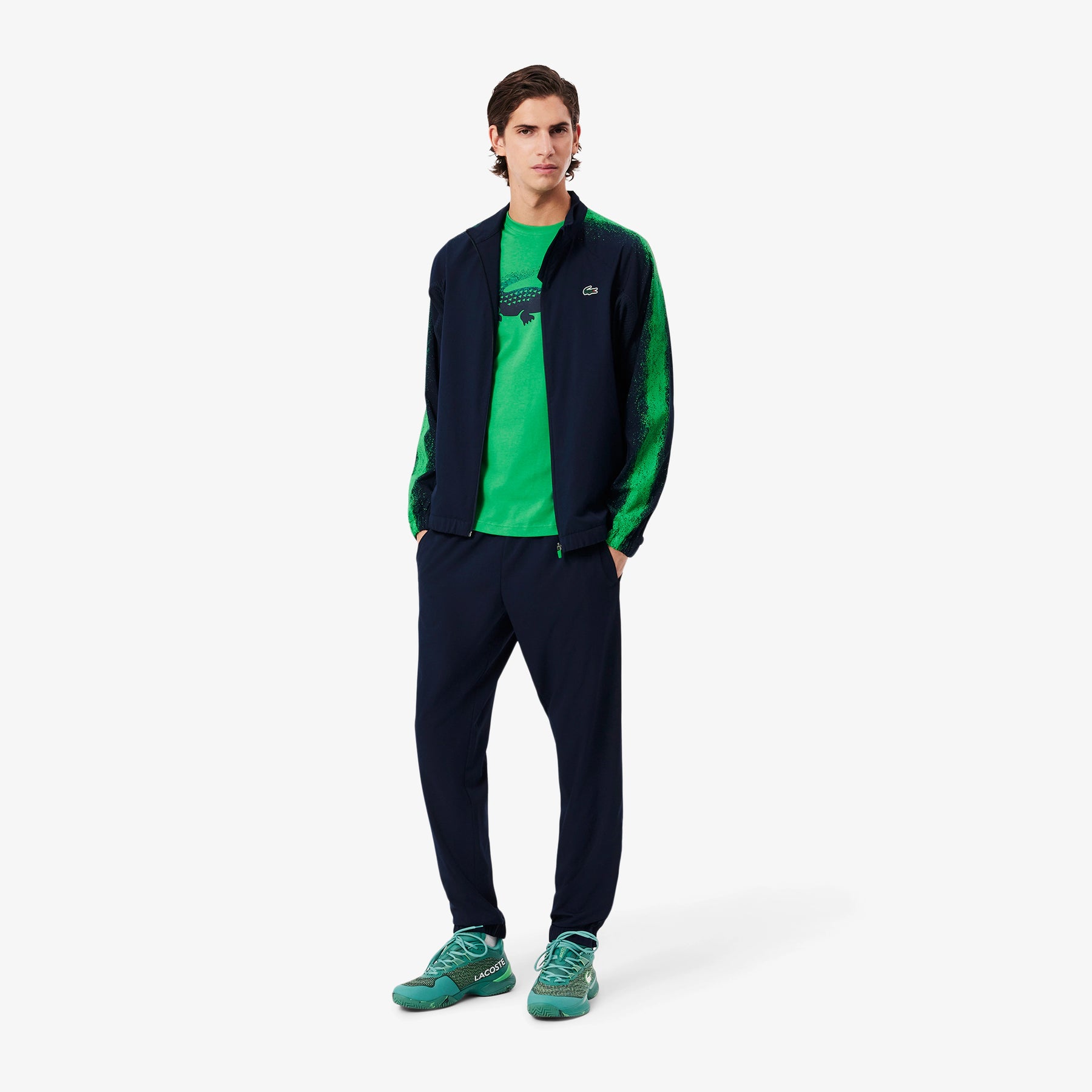 LACOSTE Tuta Leggera In Microfibra con Dettaglio Sfumatura Tennis X Daniil Medvedev Tracksuit Blu e Verde