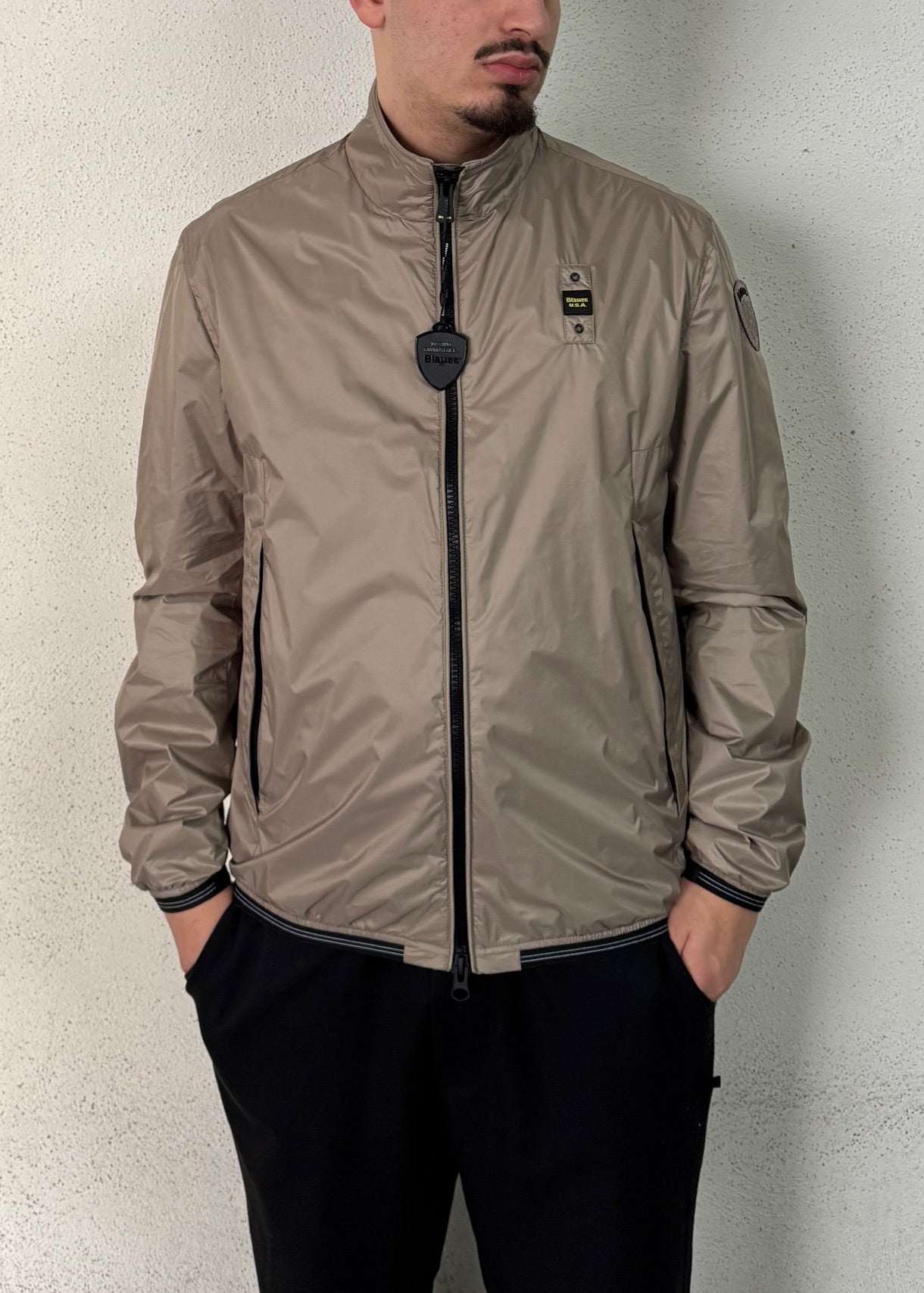 BLAUER Antivento Senza Cappuccio Blu-Nero-Beige