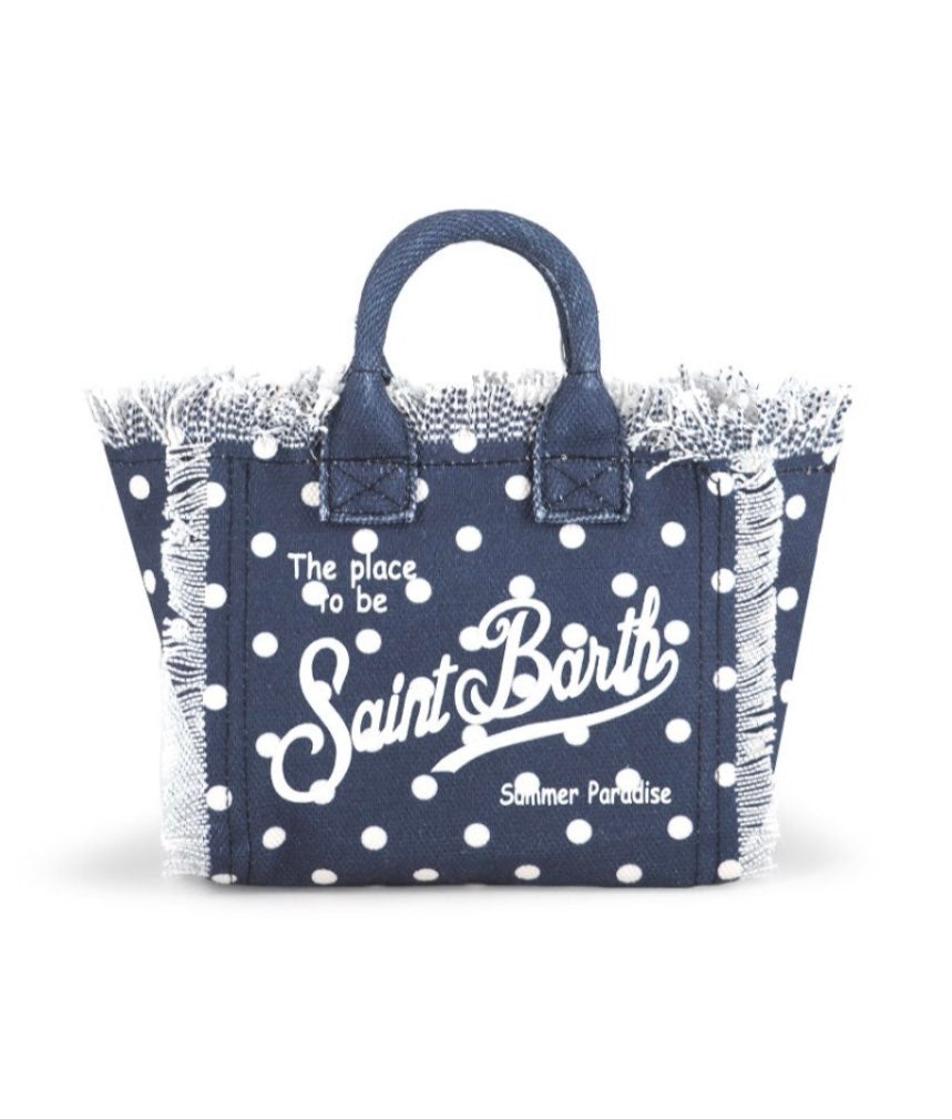 SAINT BARTH Borsa a Mano Colette Regular Pois Blu