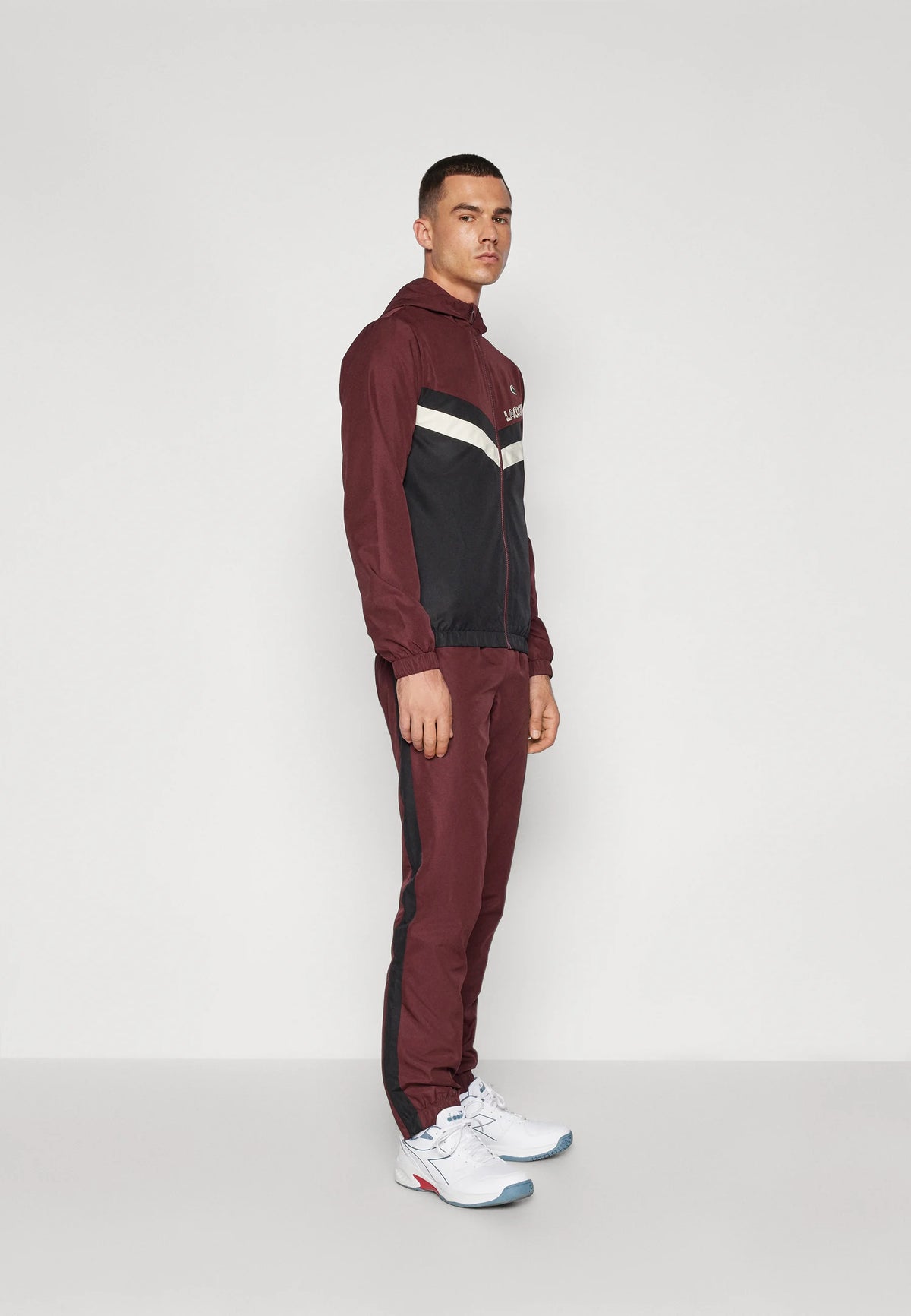 Lacoste LACOSTE Tuta Leggera In Microfibra Con Zip Senza Cappuccio Bordeux/Nera/Bianca - foto 2 - Tommaseo Clothing