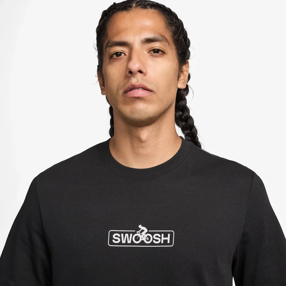 NIKE T-shirt Logo Swoosh In Cotone Nero