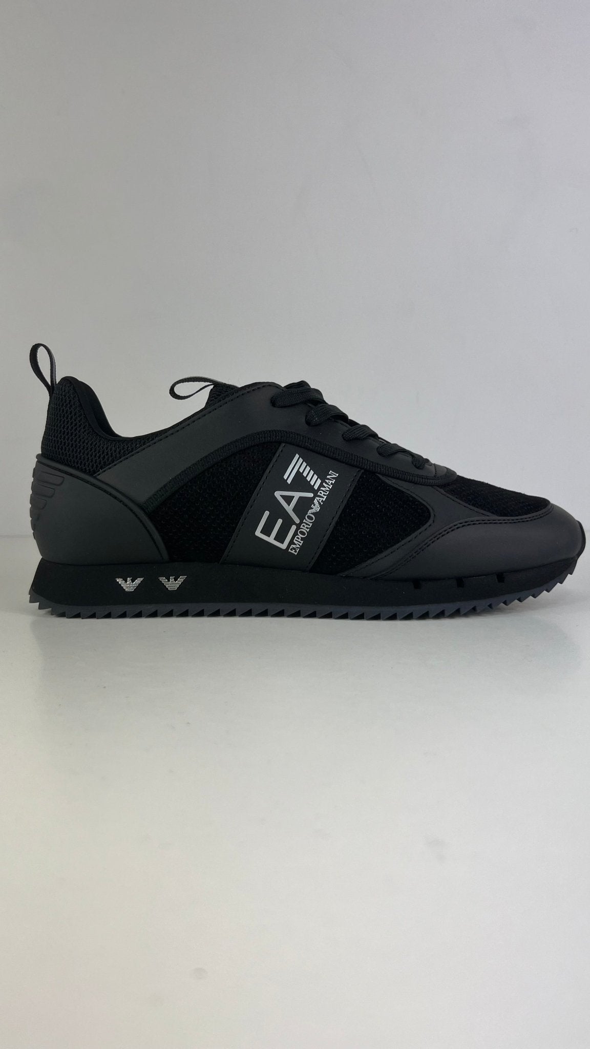 Armani sneaker nera in pelle e camoscio - Emporio Armani EA7