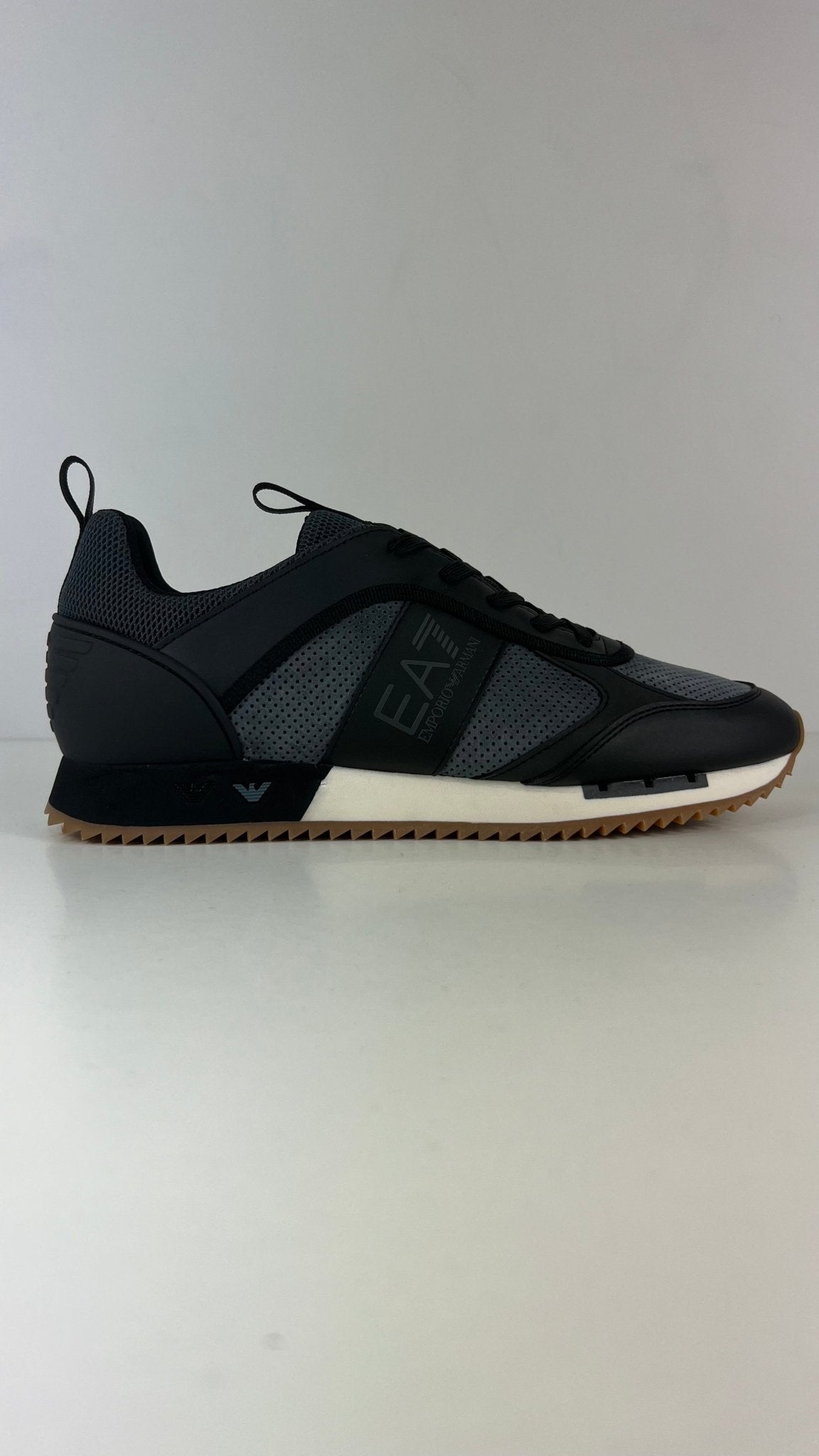 Armani sneaker nero/antracite pelle e camoscio - Emporio Armani EA7