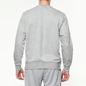 NIKE Felpa Girocollo Senza Cappuccio Cotone Garzato Grigio/Bianco