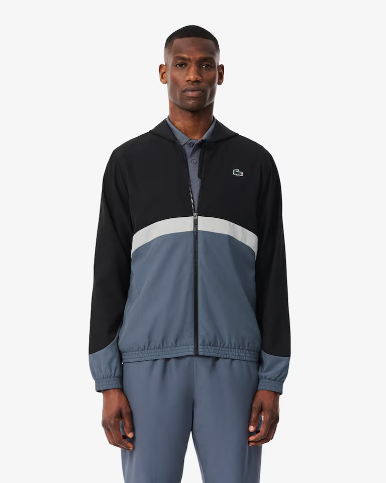 LACOSTE Tuta Sportiva Colorblock Con Stampa Celeste/Blu