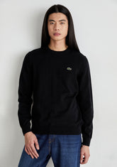 LACOSTE Maglioncino Basic Misto Lana Nero