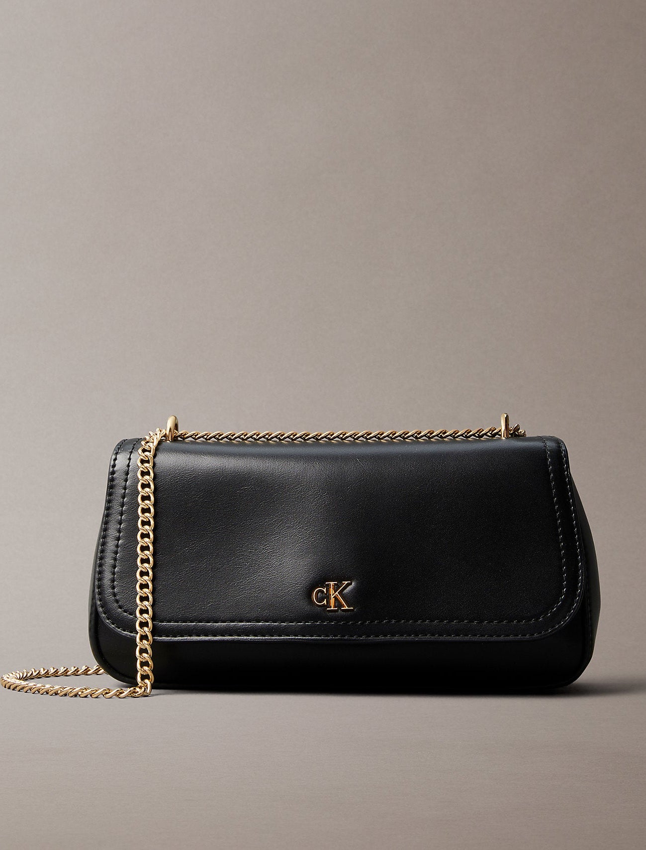 BORSA CALVIN KLEIN DONNA Da Spalla Piccola Con Catena Ed Elementi Metallici Con Logo Monogramma