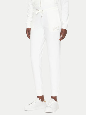 EMPORIO ARMANI TUTA BIANCA E ORO CON ZIP IN COTONE DONNA