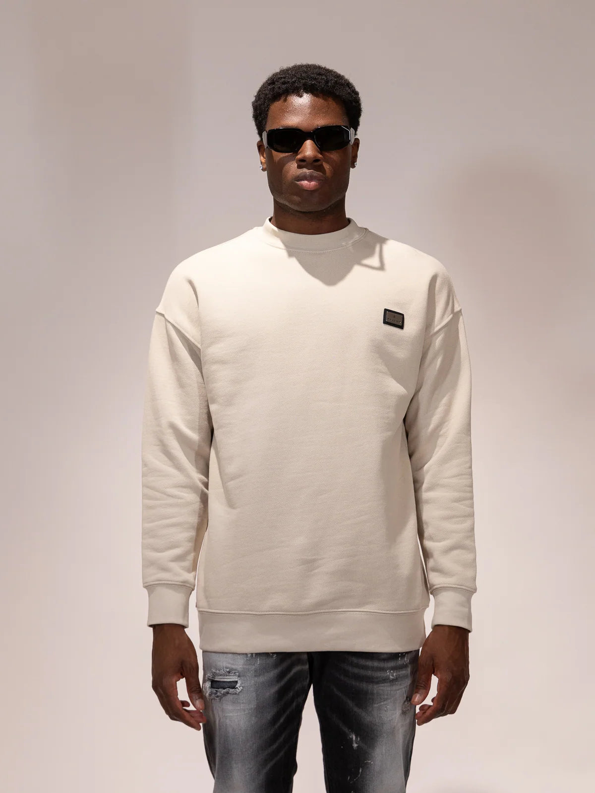 SOLDIER Felpa Girocollo Con Logo Sul Petto Beige