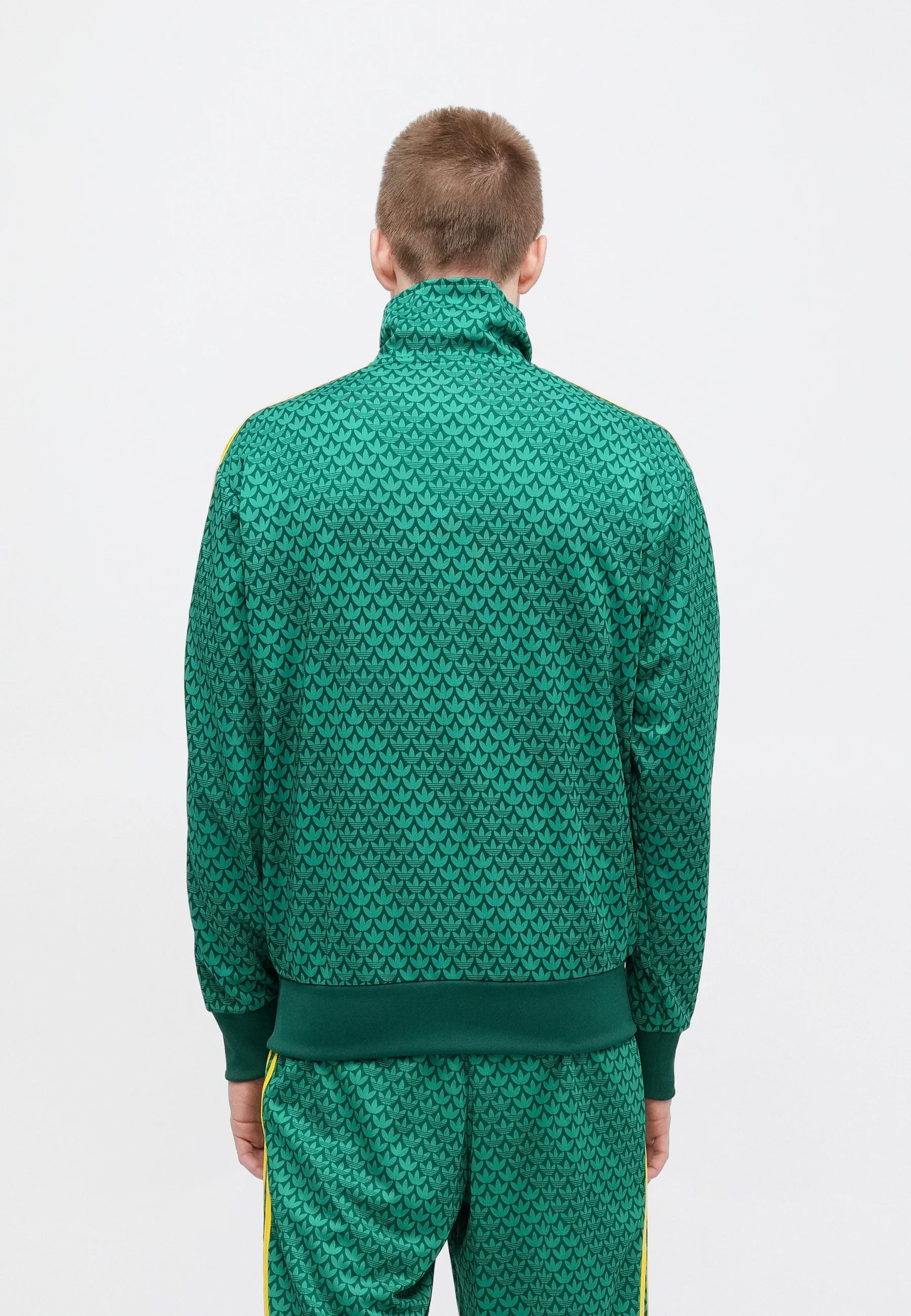 Adidas Tuta Completa Monogram con Zip Uomo Verde Giallo
