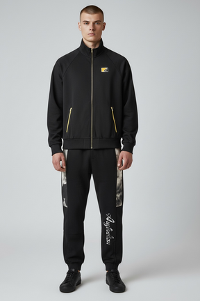 AUSTRALIAN Tuta Completa Double Face Limited Edition Senza Cappuccio Con Zip Oro Nero/Bianco