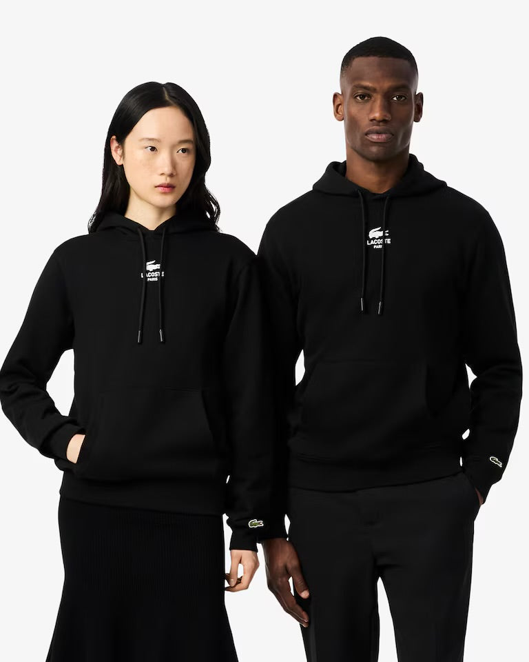 LACOSTE Tuta In Cotone Paris Logo Dietro Con Cappuccio Nero