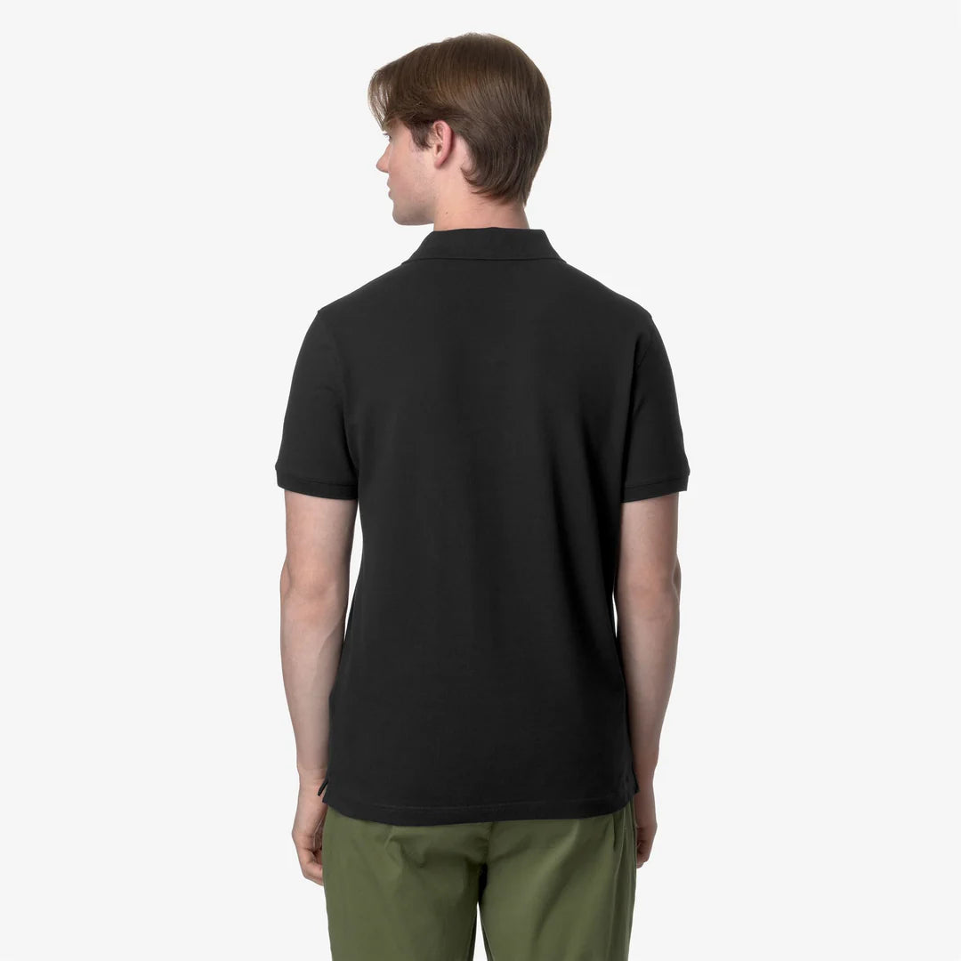 K-WAY Polo Amede Pique Logo Tono Su Tono Nera