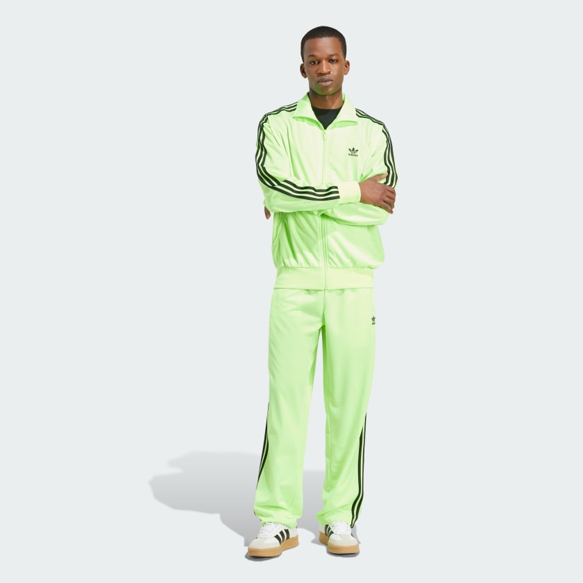 Adidas Originals Tuta Completa con Zip Uomo Giallo Fluo Fondo Largo