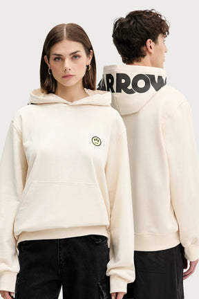 BARROW Felpa con cappuccio Con Logo Avanti e Stampa Cappuccio Beige