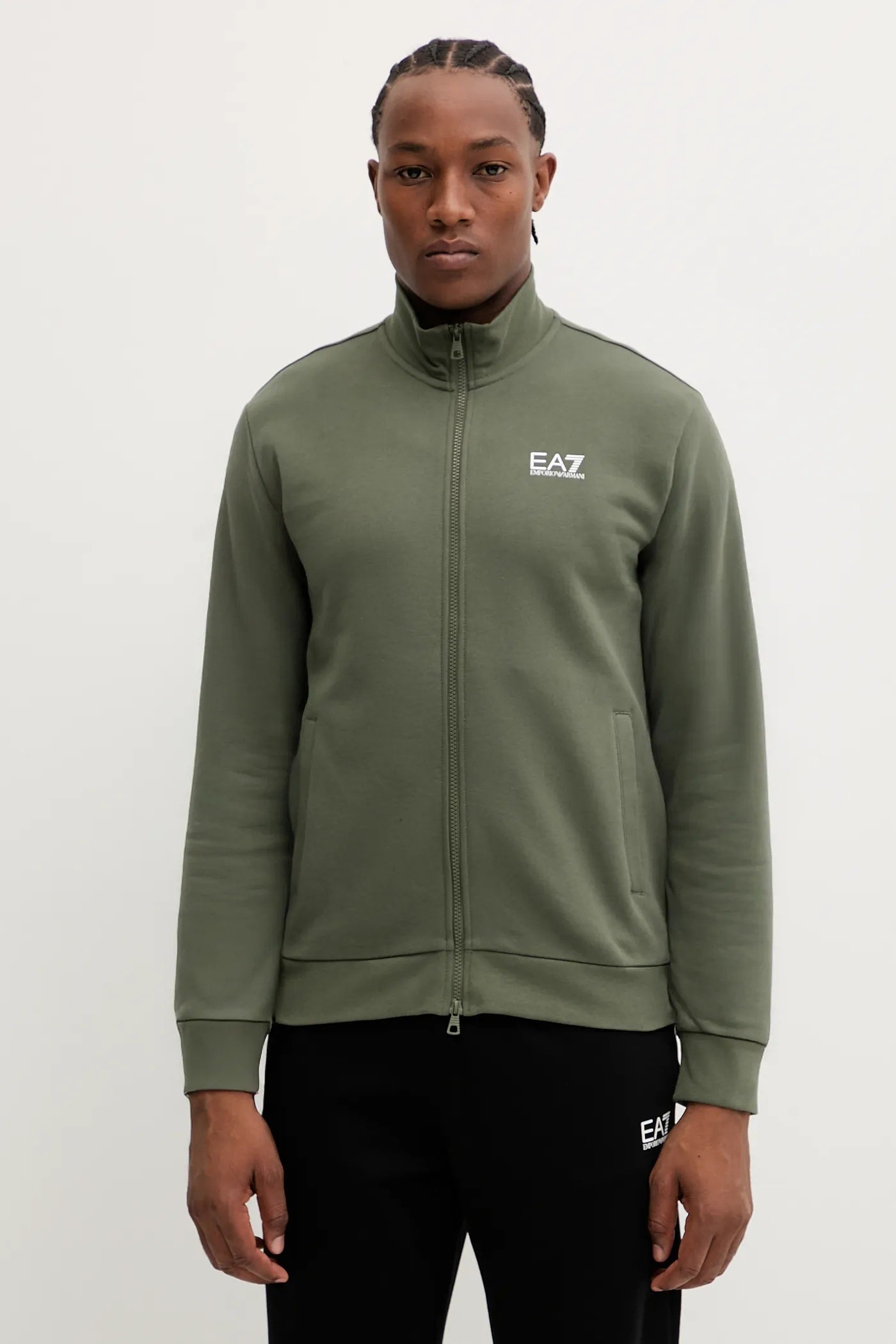 ARMANI Ea7 Tuta Completa Con zip Felpata Verde/Nera 25/26