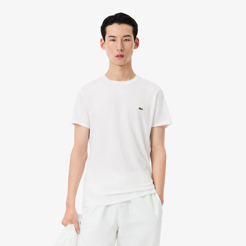 LACOSTE T-Shirt Basic in Cotone Pima Bianca