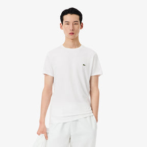 LACOSTE T-Shirt Basic in Cotone Pima Bianca