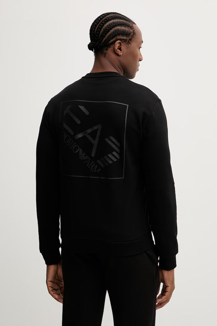 Emporio Armani Felpa Girocollo Logo Retro Nero