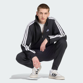 ADIDAS Tuta Felpata Con Zip Senza Cappuccio 3 Stripes Essential Nera/Bianca 2026/2027