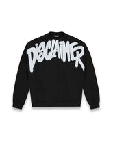 DISCLAIMER Felpa Girocollo Nera Logo Bianco