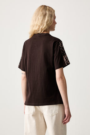 ADIDAS T-Shirt Con Dettagli Maculati Marrone Donna