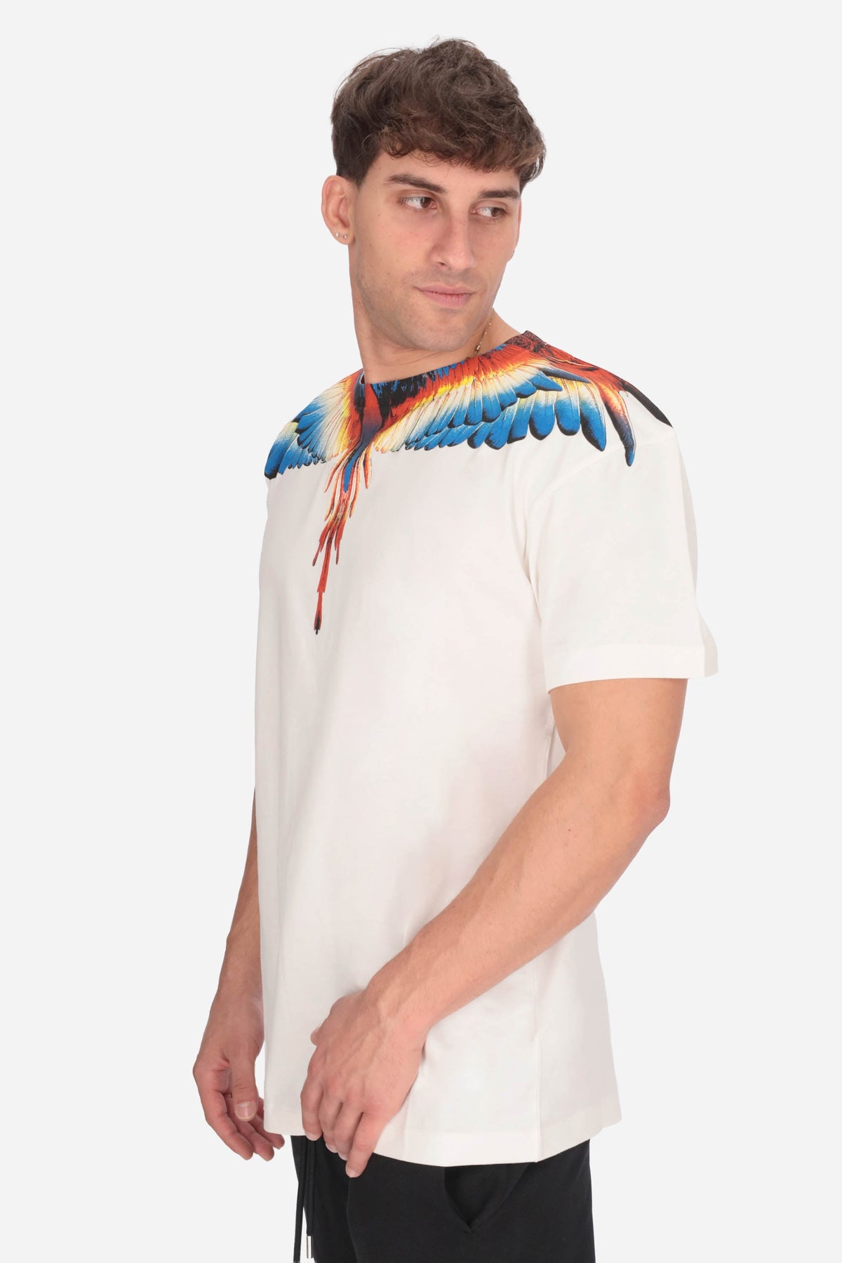 MARCELO BURLON COUNTY OF MILAN T-Shirt Con Stampa Ali Colorate Bianca