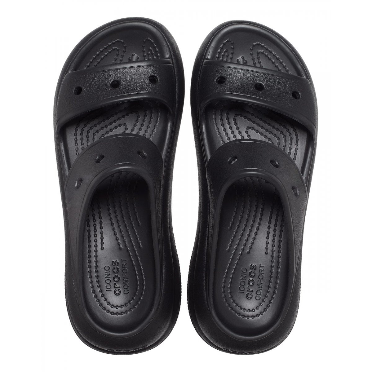 CROCS Ciabatta In Gomma Doppia Fascia Classic Crush Sandal Nera