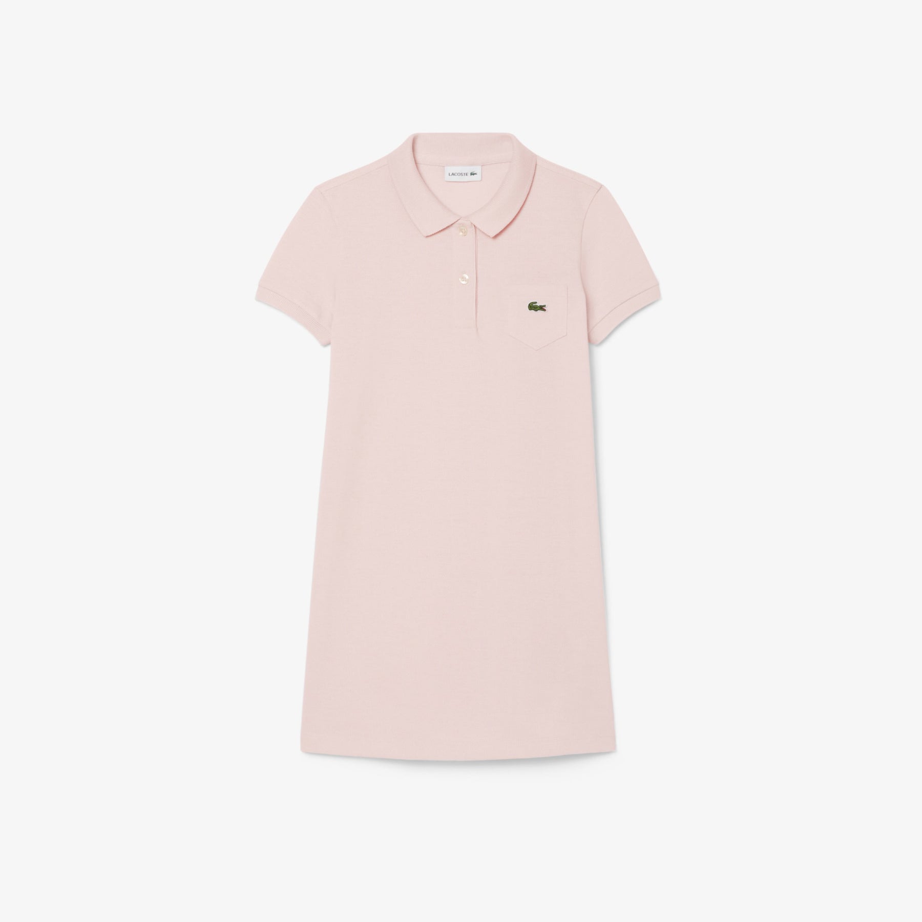 LACOSTE Polo A Vestitino In Cotone Piqué Bambina Basic Rosa