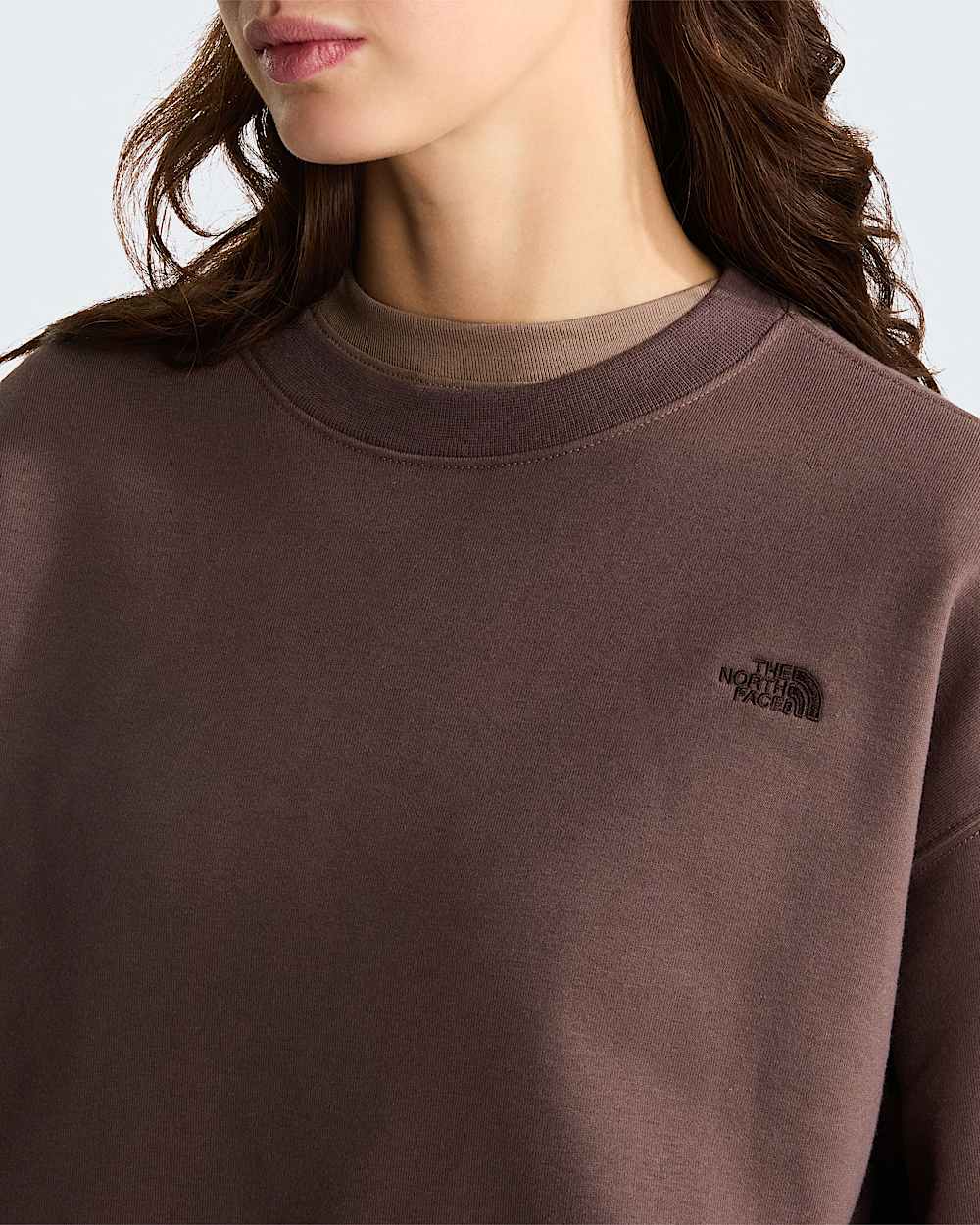 THE NORTH FACE Felpa Donna Girocollo Logo Piccolo Marrone/Nero 26/27