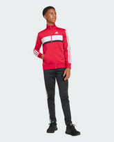 Adidas Performance Tuta Completa Con Zip Bambino Rossa/Bianca/Nera
