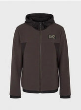 Emporio Armani Felpa Con Cappuccio e Zip Grigio/Nero