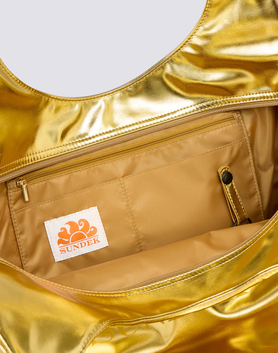 Sundek SUNDEK Borsa Da Mare Laminata Con Logo Oro - foto 4 - Tommaseo Clothing