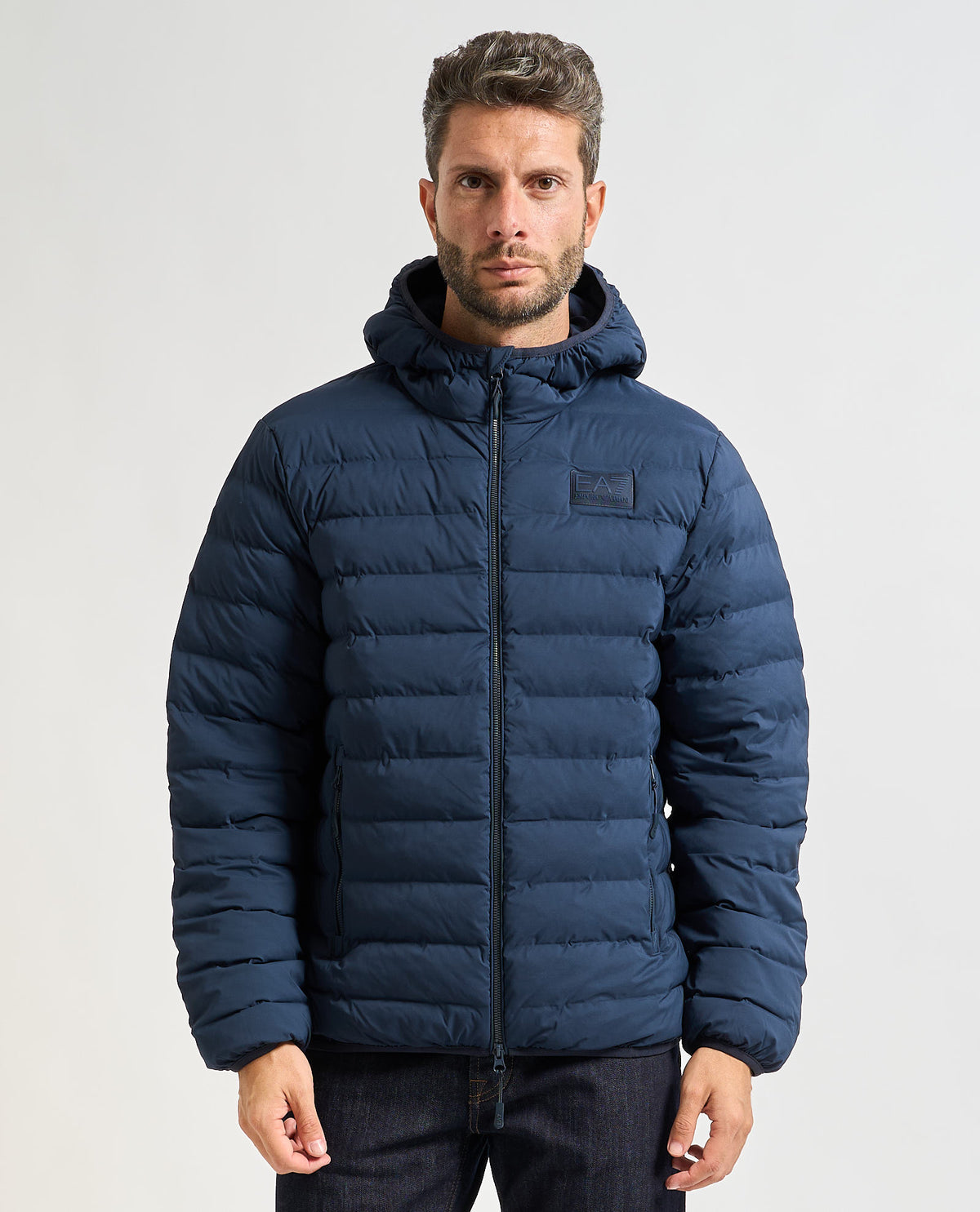 EMPORIO ARMANI Giubbotto Invernale Piumino Senza Cappuccio Blu