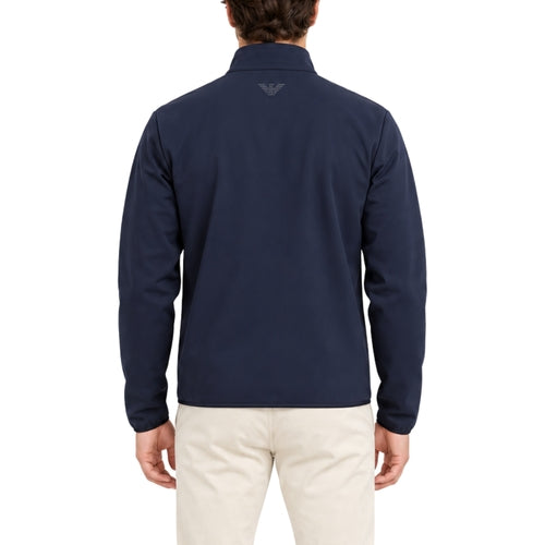 EMPORIO ARMANI Giubbotto con pile interno Senza Cappuccio Blu Con Logo Bianco
