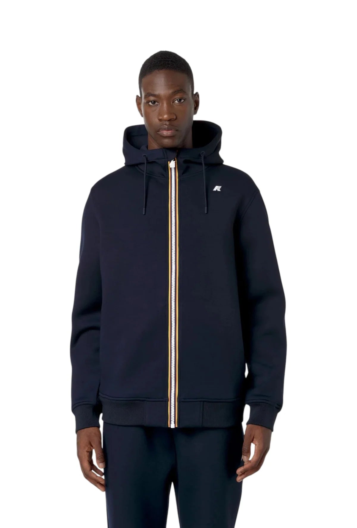 K-WAY Felpa Con Zip e Cappuccio Blu