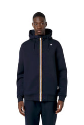 K-WAY Felpa Con Zip e Cappuccio Blu