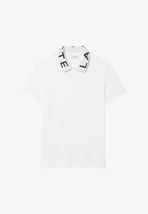 LACOSTE Polo Con Scritta Sul Collo Bianca