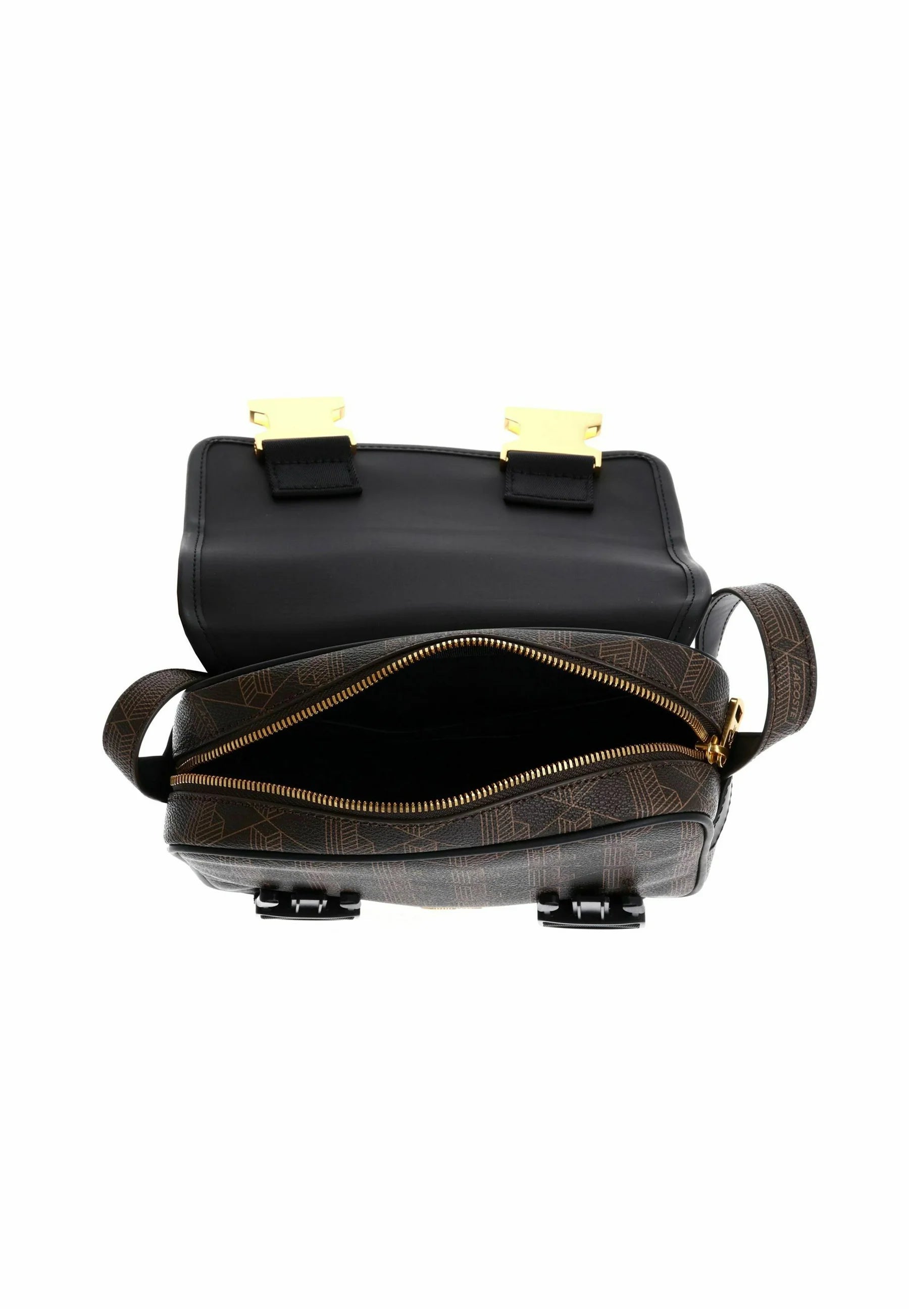 LACOSTE Borsello a Tracolla Messenger The Blend Monogram Doppia Fibbia Marrone