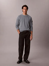 CALVIN KLEIN Felpa Girocollo Terry Misto Cotone Con Badge Sulla Manica Grigio 26/27