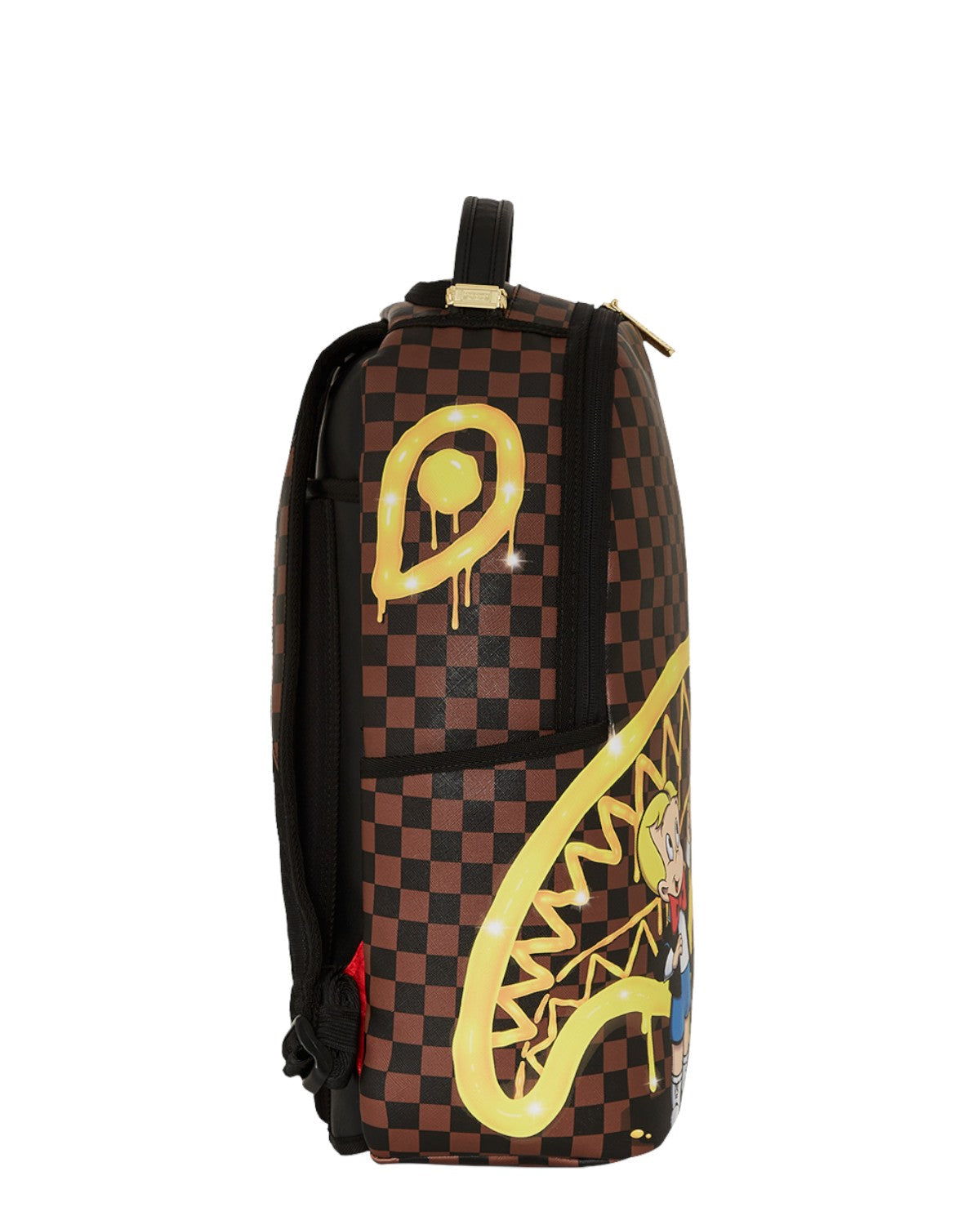 SPRAYGROUND Zaino In Pelle Richie Rich Gold Sharkmouth
