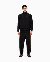 EMPORIO ARMANI Tuta Leggera In Microfibra Imbottita Con Zip Nera Con Dettagli Oro 25/26