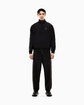 EMPORIO ARMANI Tuta Leggera In Microfibra Imbottita Con Zip Nera Con Dettagli Oro 25/26