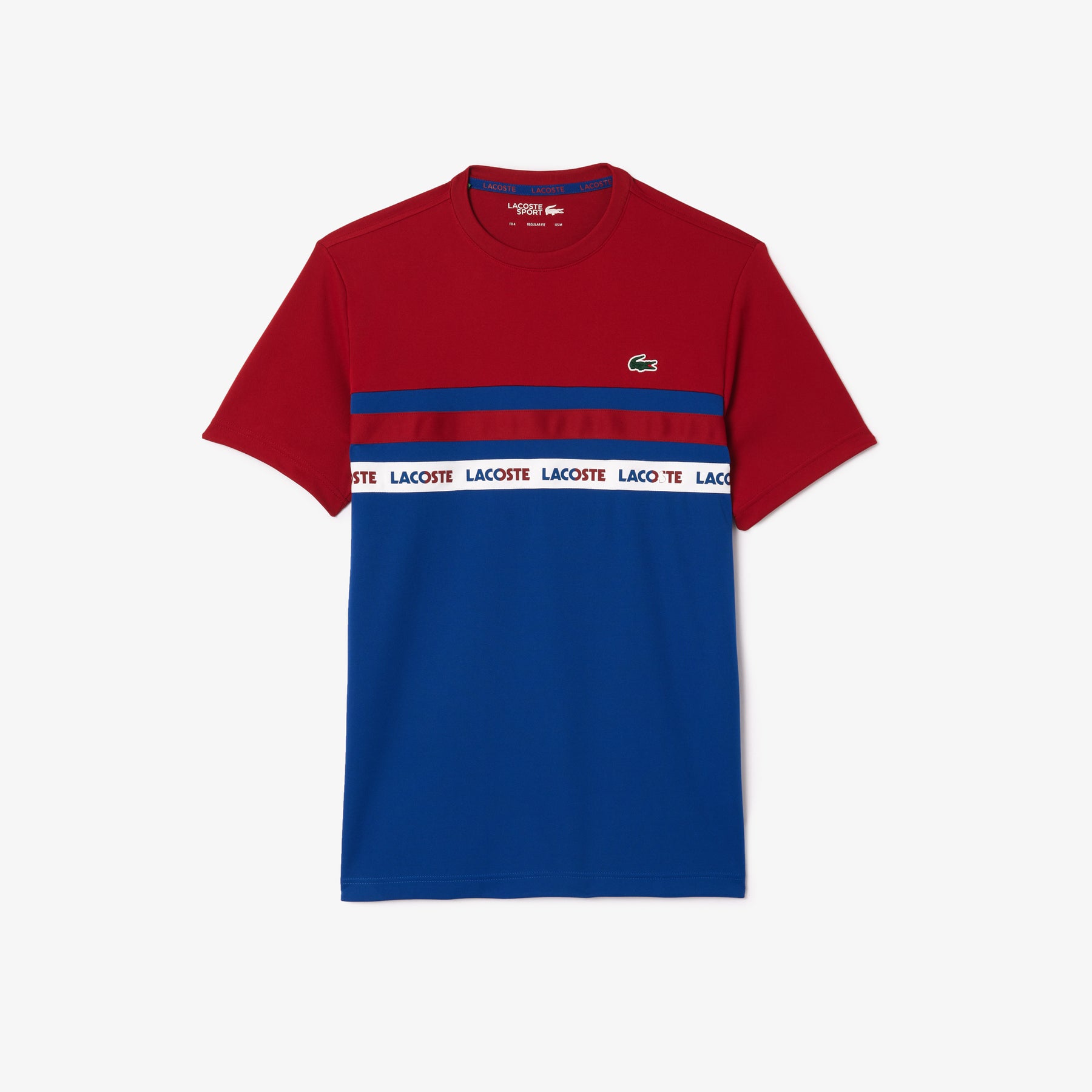 LACOSTE T-Shirt Con Stampa Blu/Rossa/Bianca
