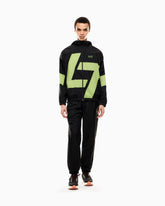 EMPORIO ARMANI Tuta Leggera In Microfibra Con Zip Doppio 7 Nera e Fluo 25/26