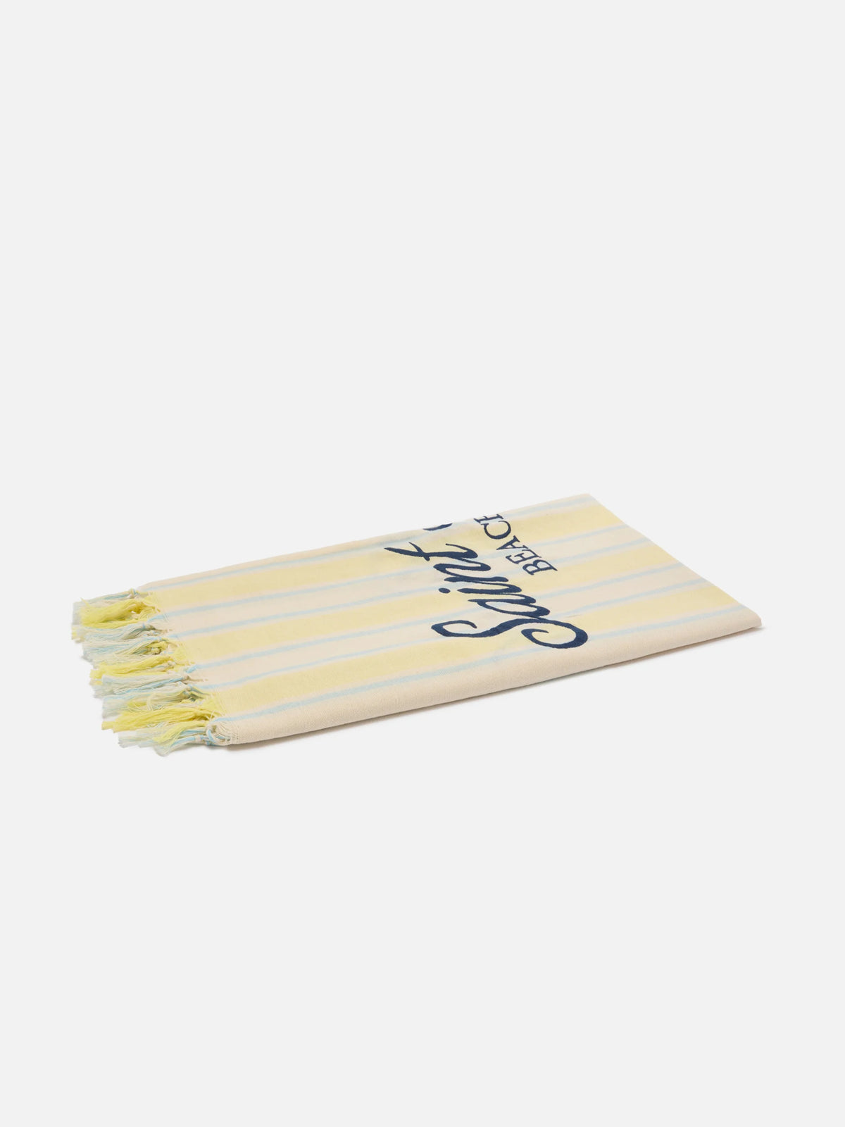 SAINT BARTH Telo Mare FoutasLight A Strisce Beige/Azzurro/Giallo