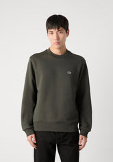 LACOSTE Felpa Girocollo Verde Militare